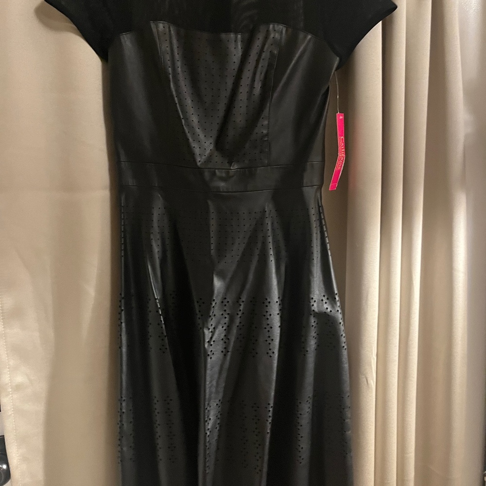 Faux Leather Dress with cutout detail